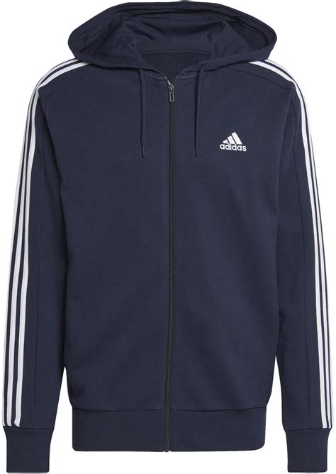 adidas essential 3s kapuzenjacke herren black-white|Adidas Men Sportswear Essentials French Terry 3.